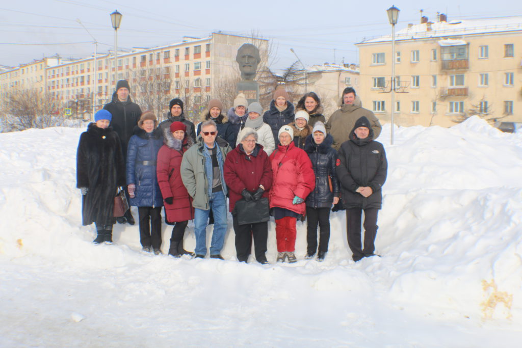 Group photo outside the institute in Magadan