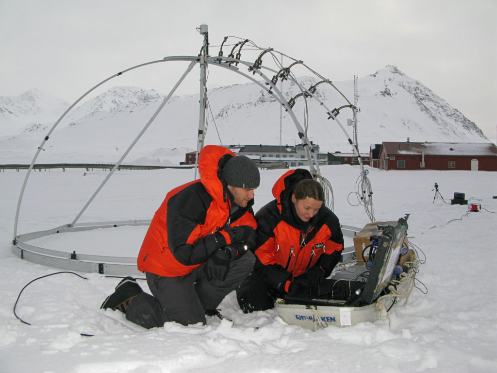 Researchers conducting an experiment