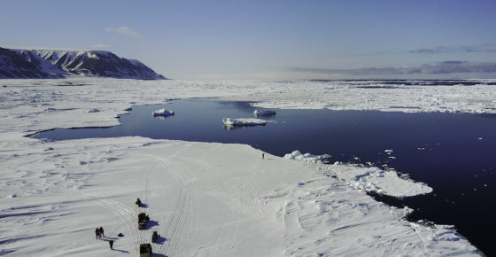 Image of ice, sea and people